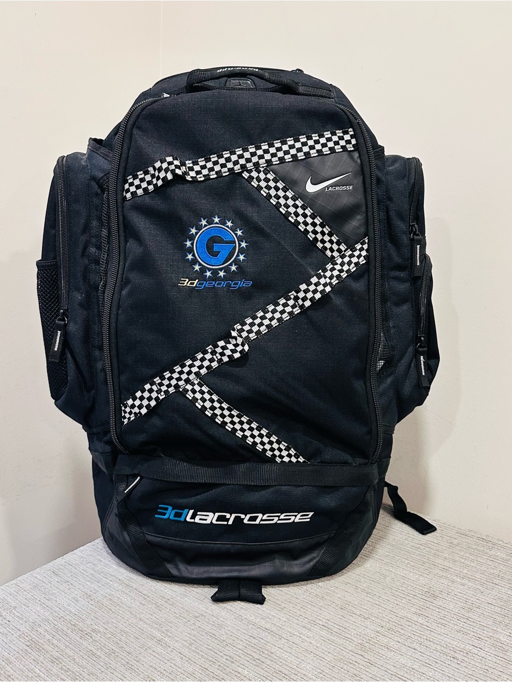 Nike Face-Off Game Day Lacrosse Backpack Black 3d Georgia Lacrosse Bag Large